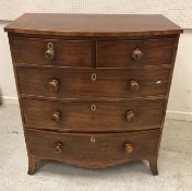 A 19th Century mahogany bow fronted chest,