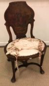 A circa 1900 mahogany and painted neo-Classical style salon chair,