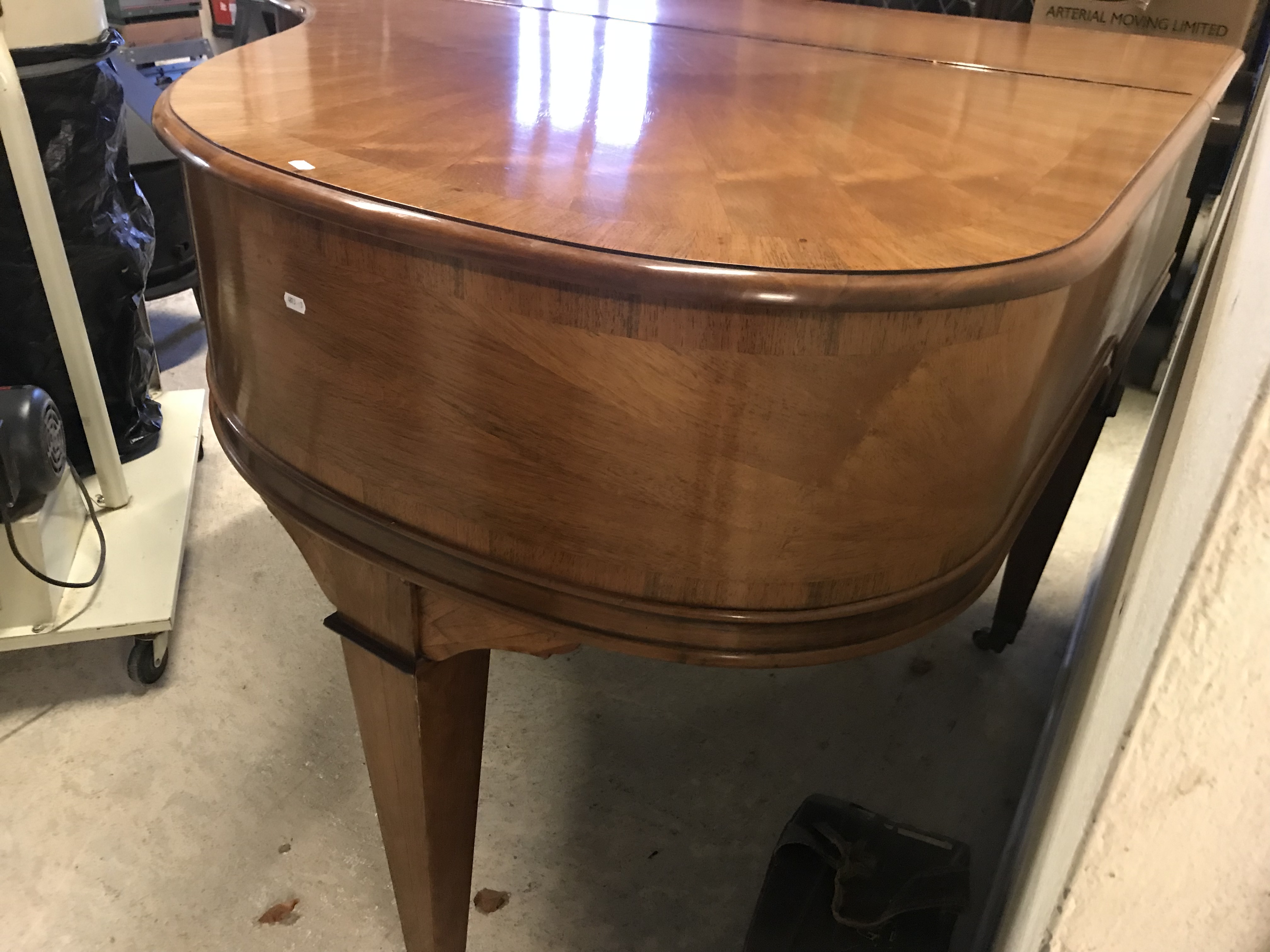 An early 20th Century rosewood starburst veneered baby grand piano, - Image 15 of 29