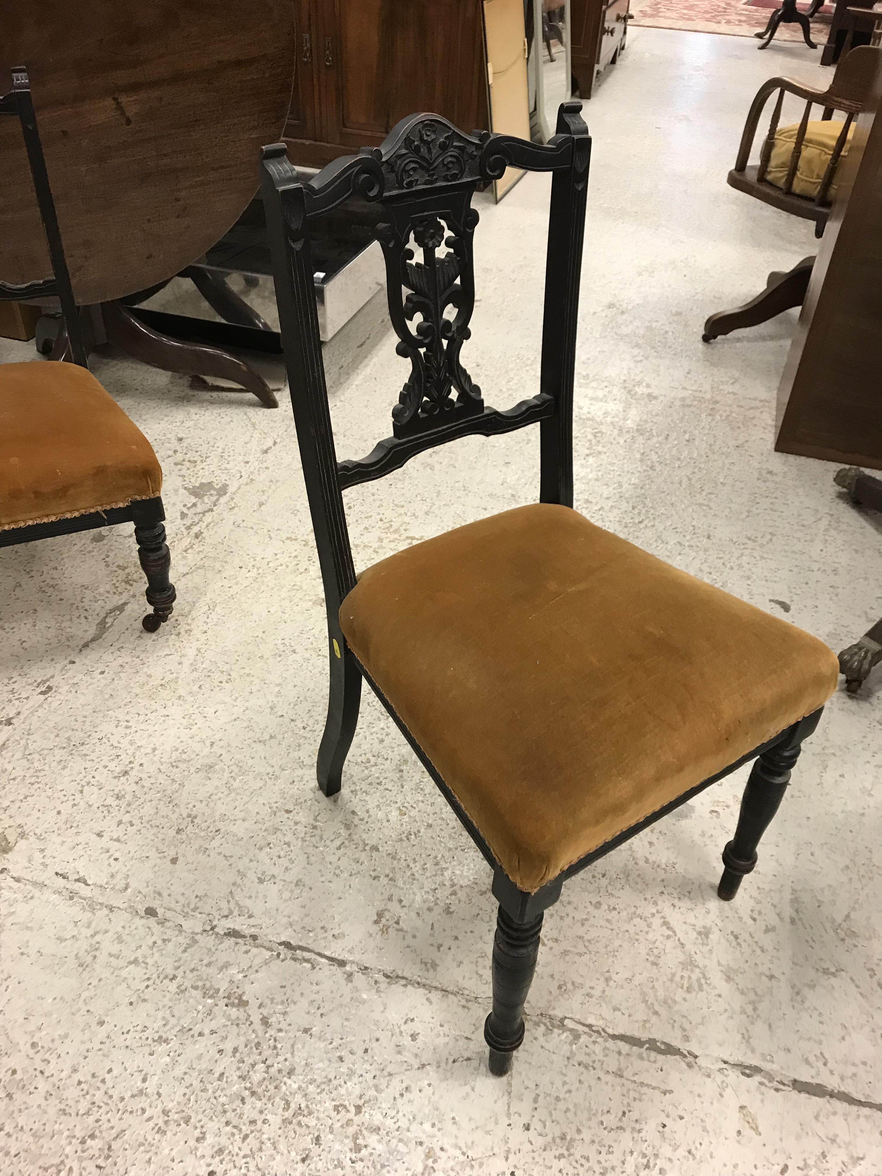 A Victorian ebonised salon suite of two tub chairs and four standard chairs CONDITION - Image 24 of 33