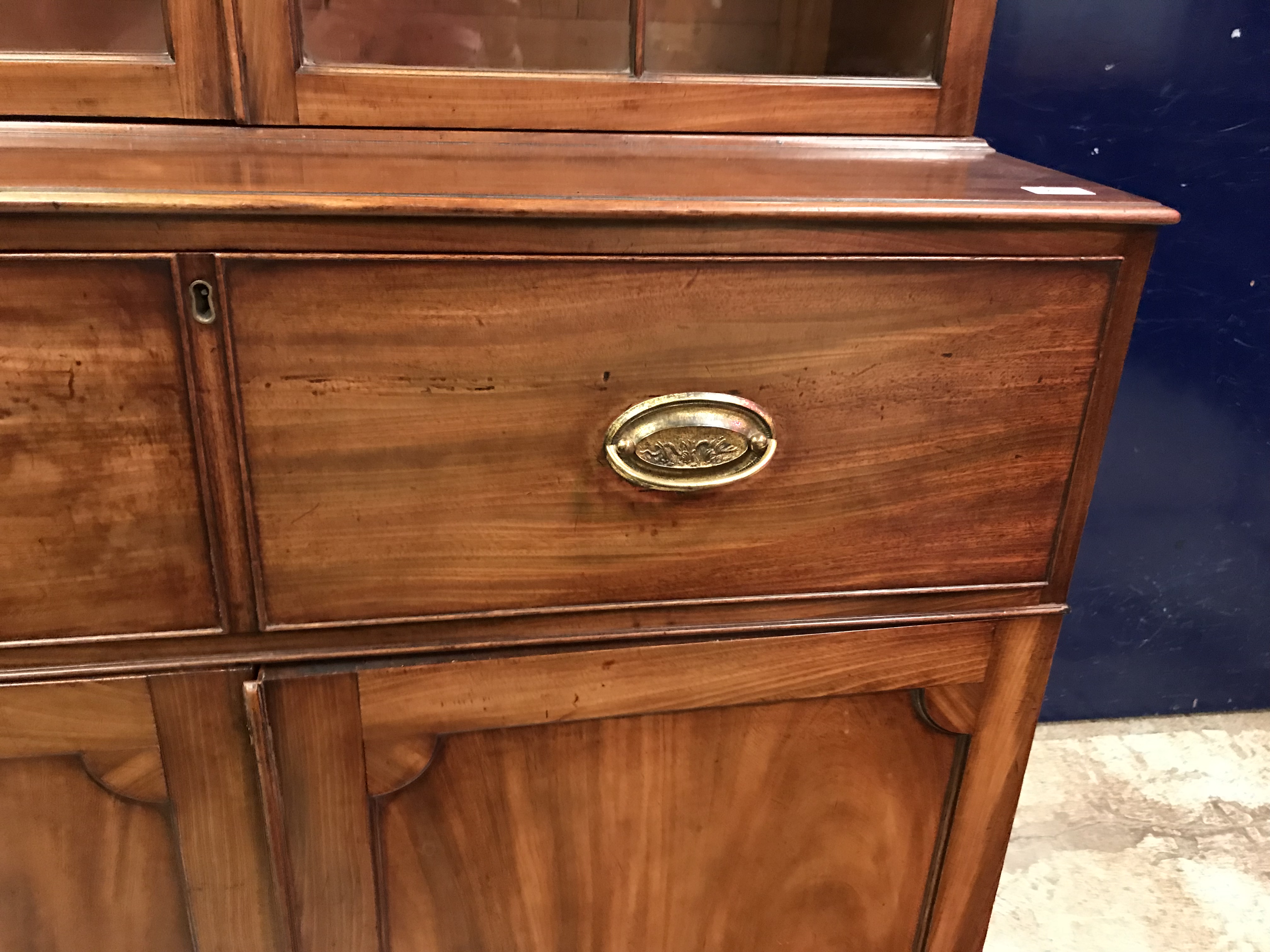 A George III mahogany bookcase cabinet, - Image 10 of 35