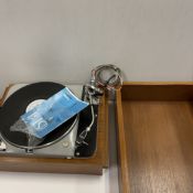 A Thorens TD124/11 turntable with lustre GST-1 sound tracer arm / stylus in teak case, 48.