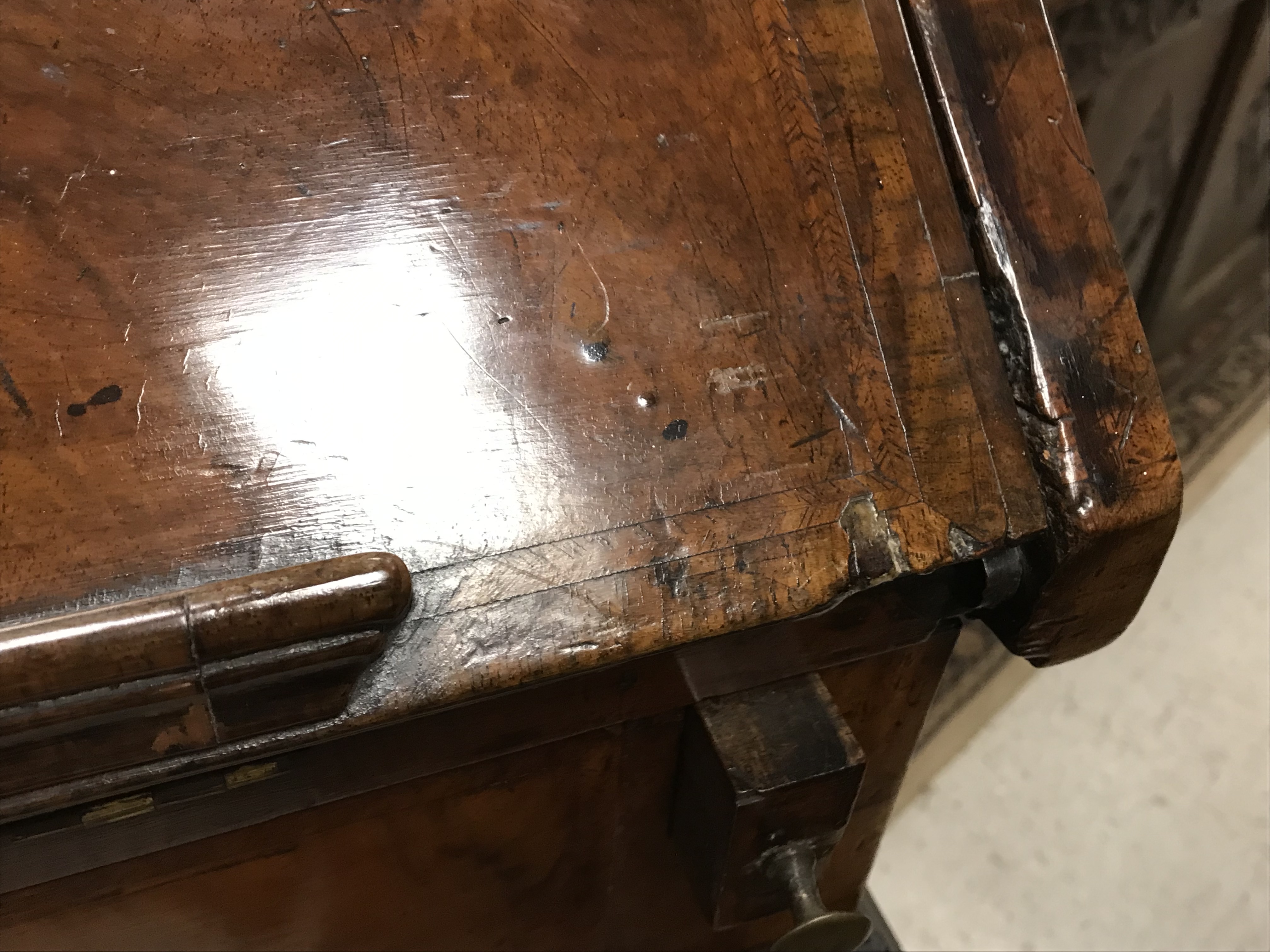 An early 18th Century walnut bureau, - Image 12 of 48