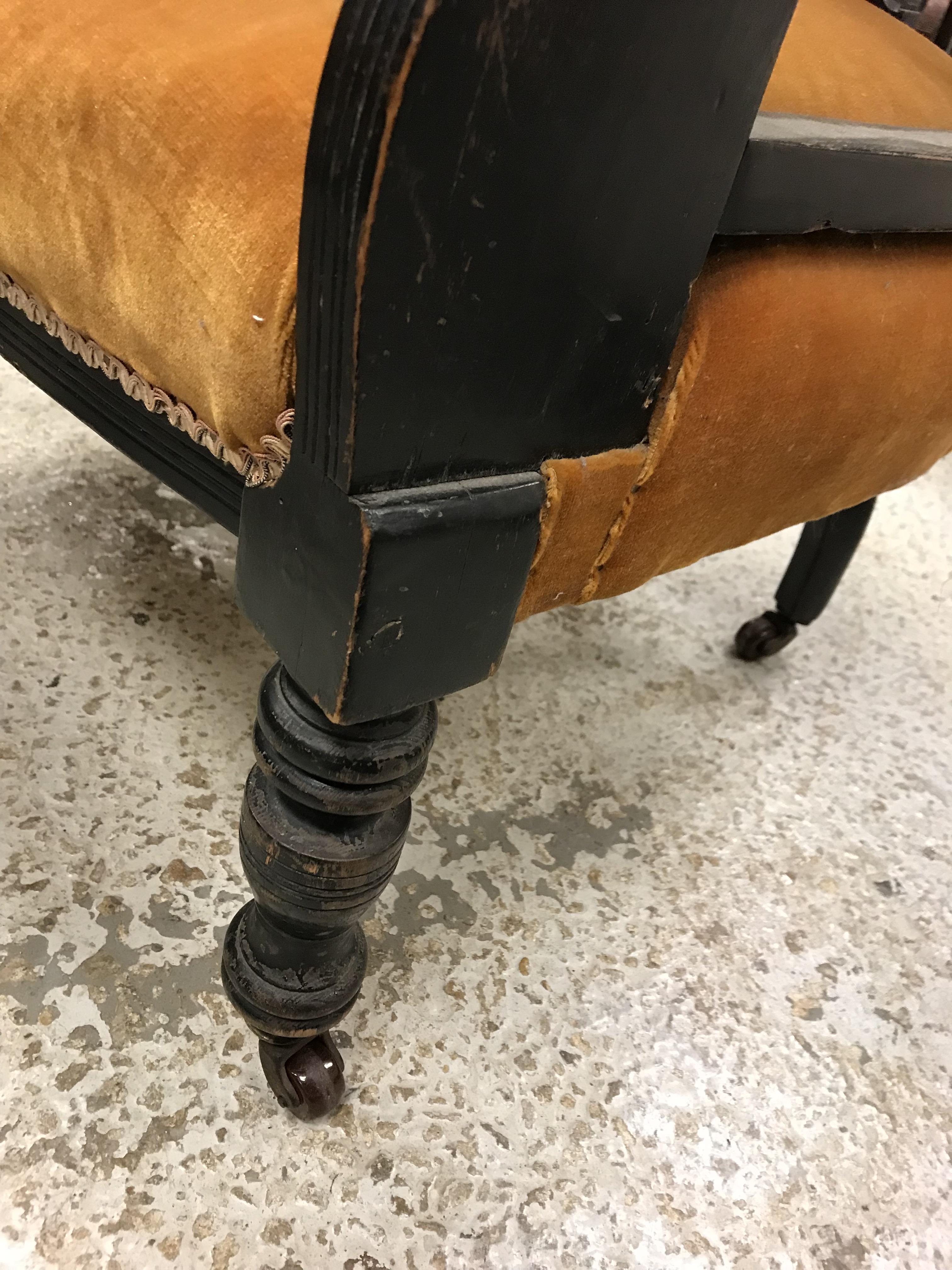 A Victorian ebonised salon suite of two tub chairs and four standard chairs CONDITION - Image 16 of 33