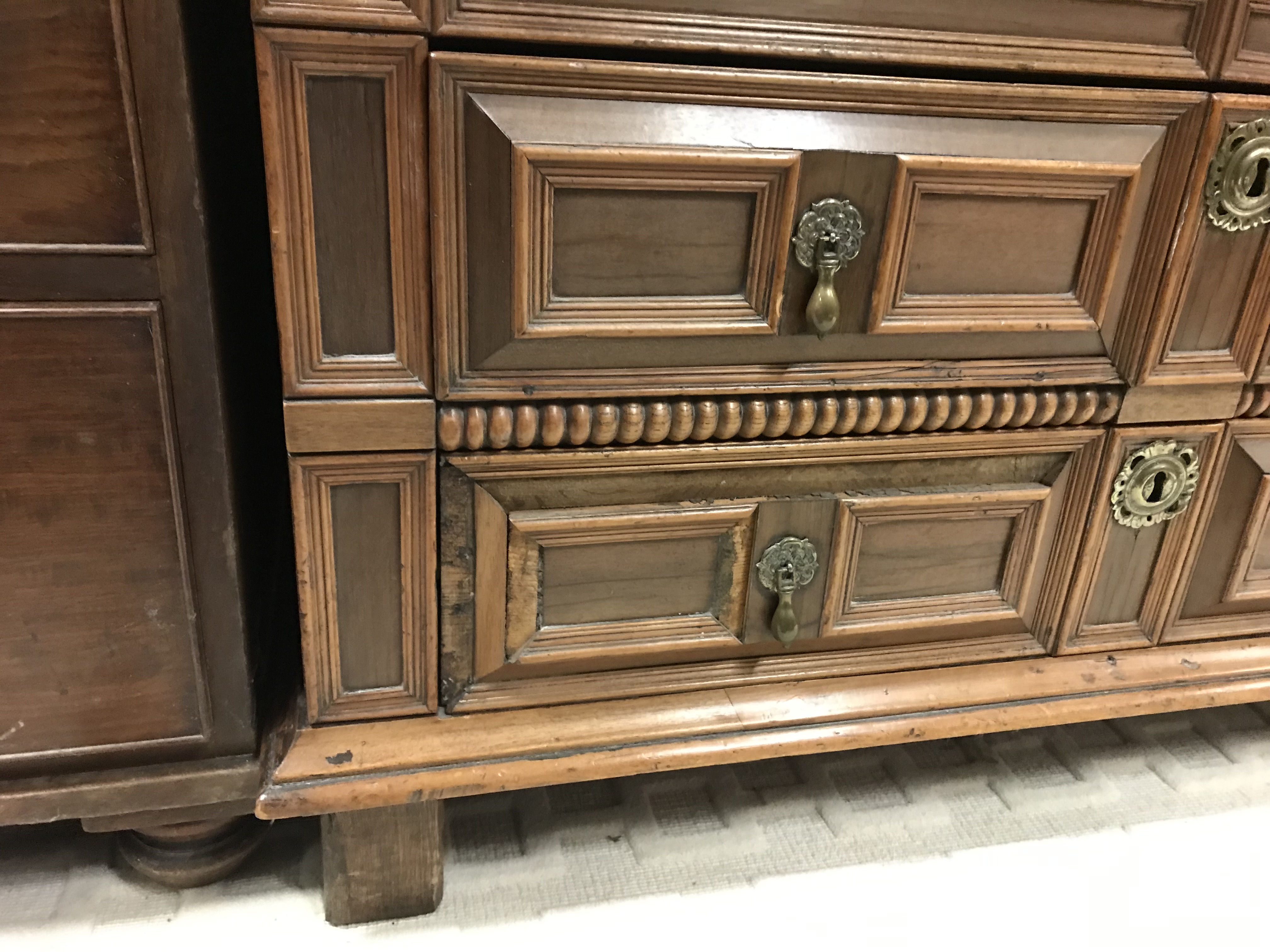 A 17th Century oak and walnut chest, - Image 10 of 26