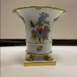 A Herend porcelain jardiniere in the Empire taste with flared rim raised on lion's paw feet No'd to