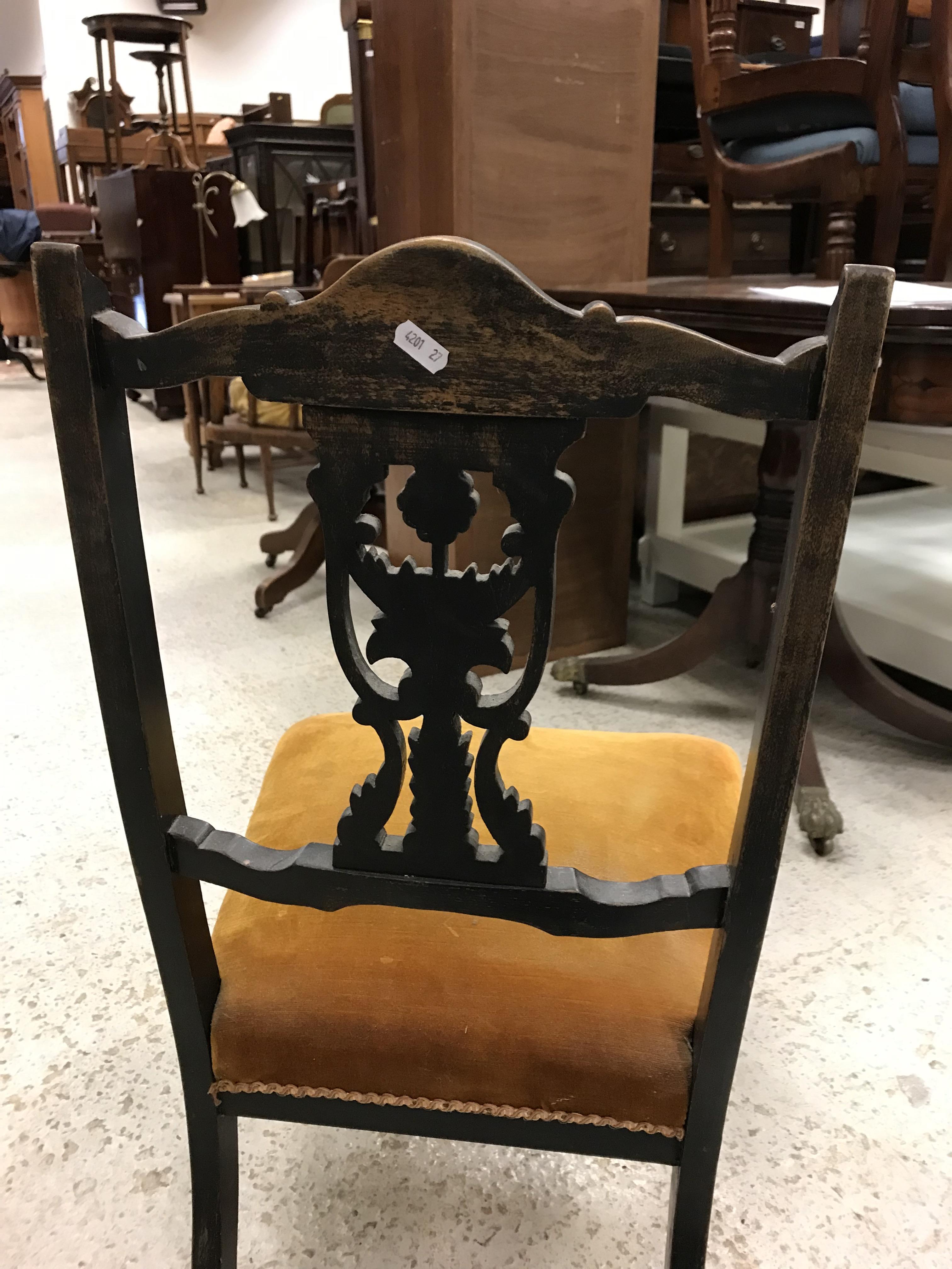 A Victorian ebonised salon suite of two tub chairs and four standard chairs CONDITION - Image 31 of 33