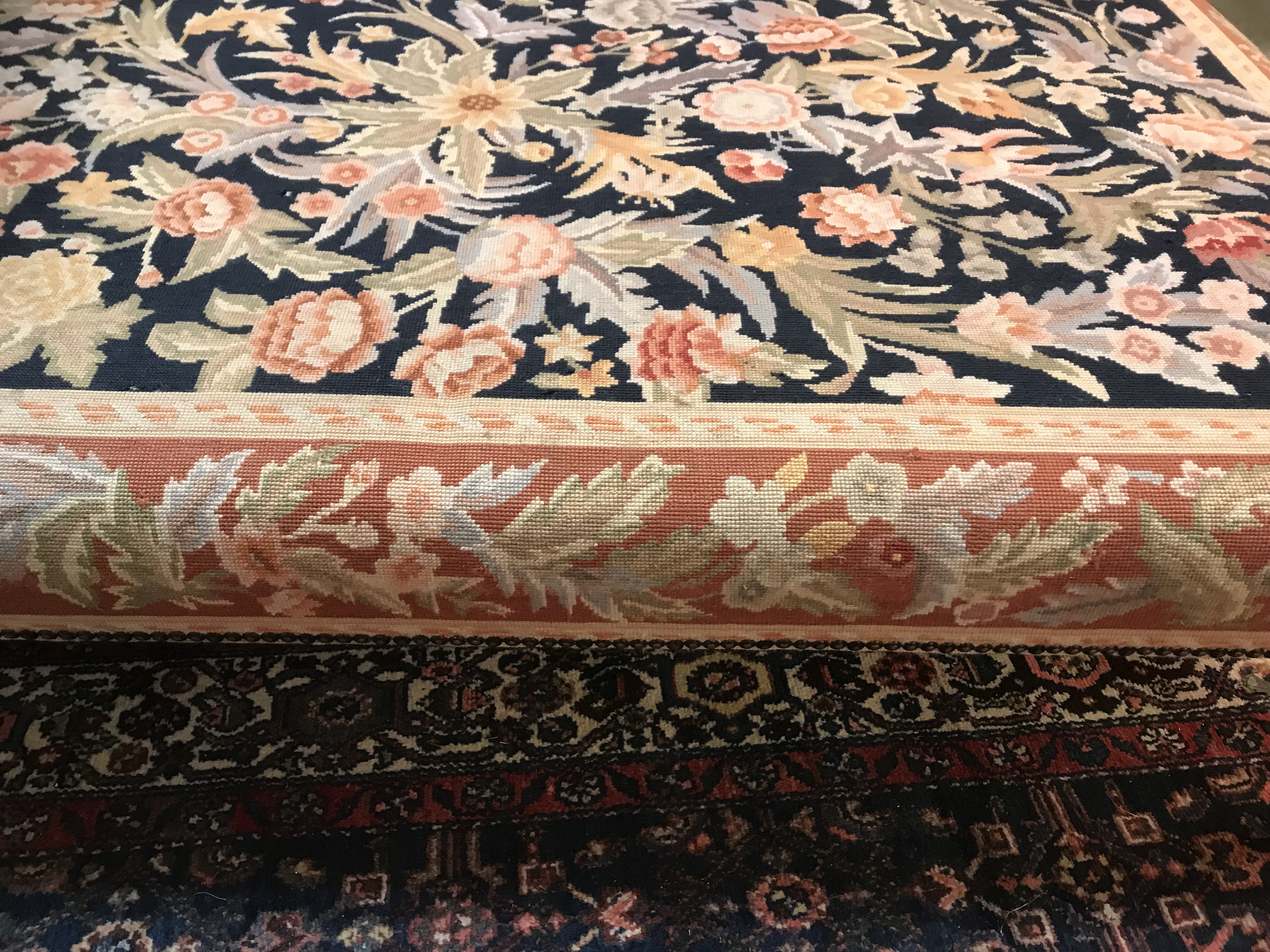 A modern floral tapestry upholstered rectangular drawing room stool on beech cabriole legs to pad - Image 10 of 16