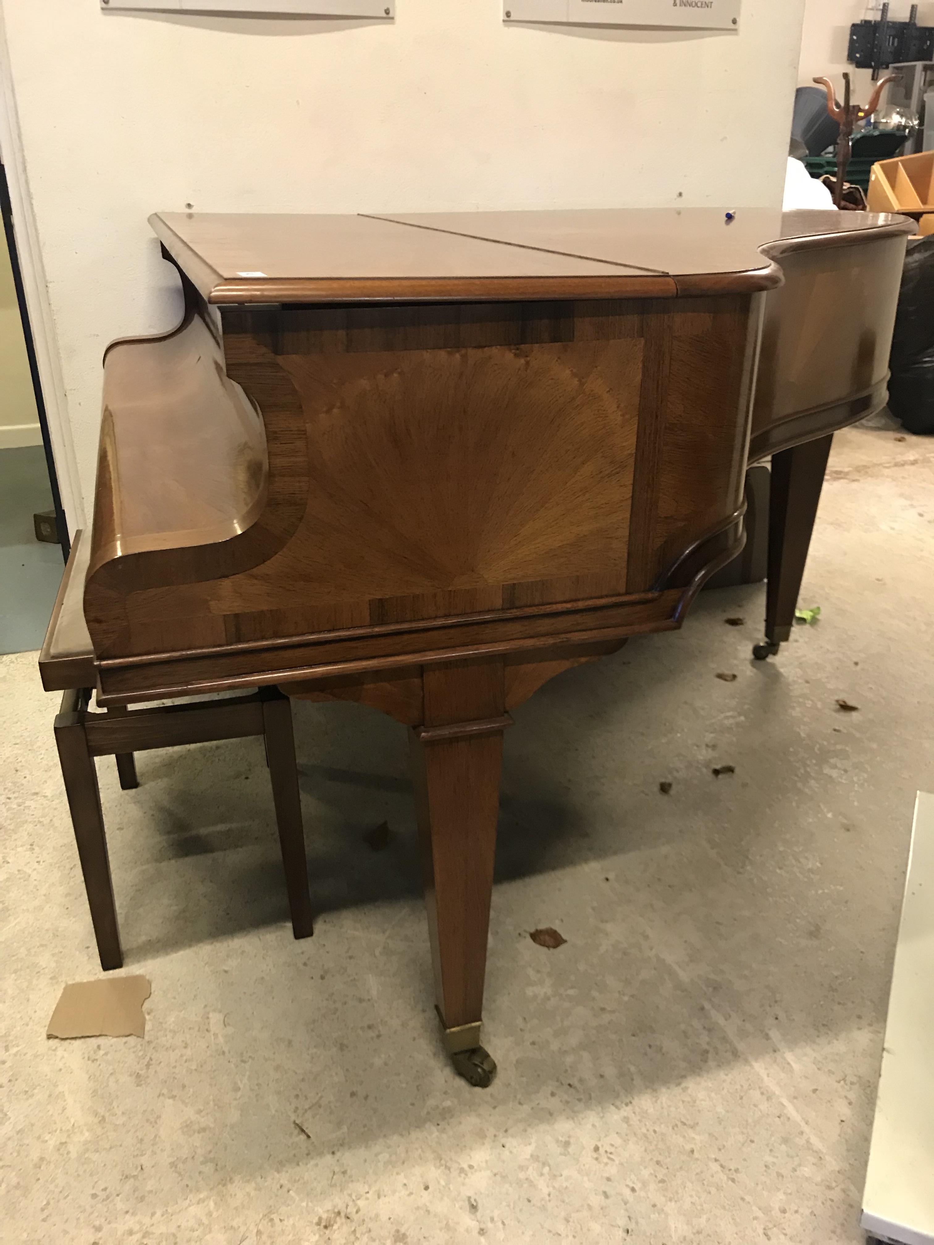An early 20th Century rosewood starburst veneered baby grand piano, - Image 10 of 29