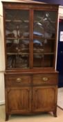 A George III mahogany bookcase cabinet,