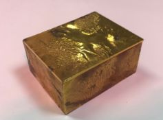 A Tiffany & Co. Samorodok style silver gilt rectangular box, stamped "Tiffany & Co.