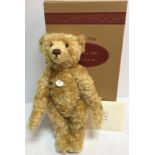 A Steiff Teddy Boy 1905 replica button in ear bear, gold plush, circa 1994,