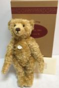 A Steiff Teddy Boy 1905 replica button in ear bear, gold plush, circa 1994,