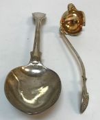 A Victorian silver basting spoon (London 1842, bearing two maker's marks SM,