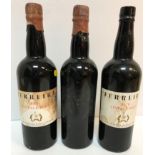 Three bottles Ferreira Vintage Port 1970