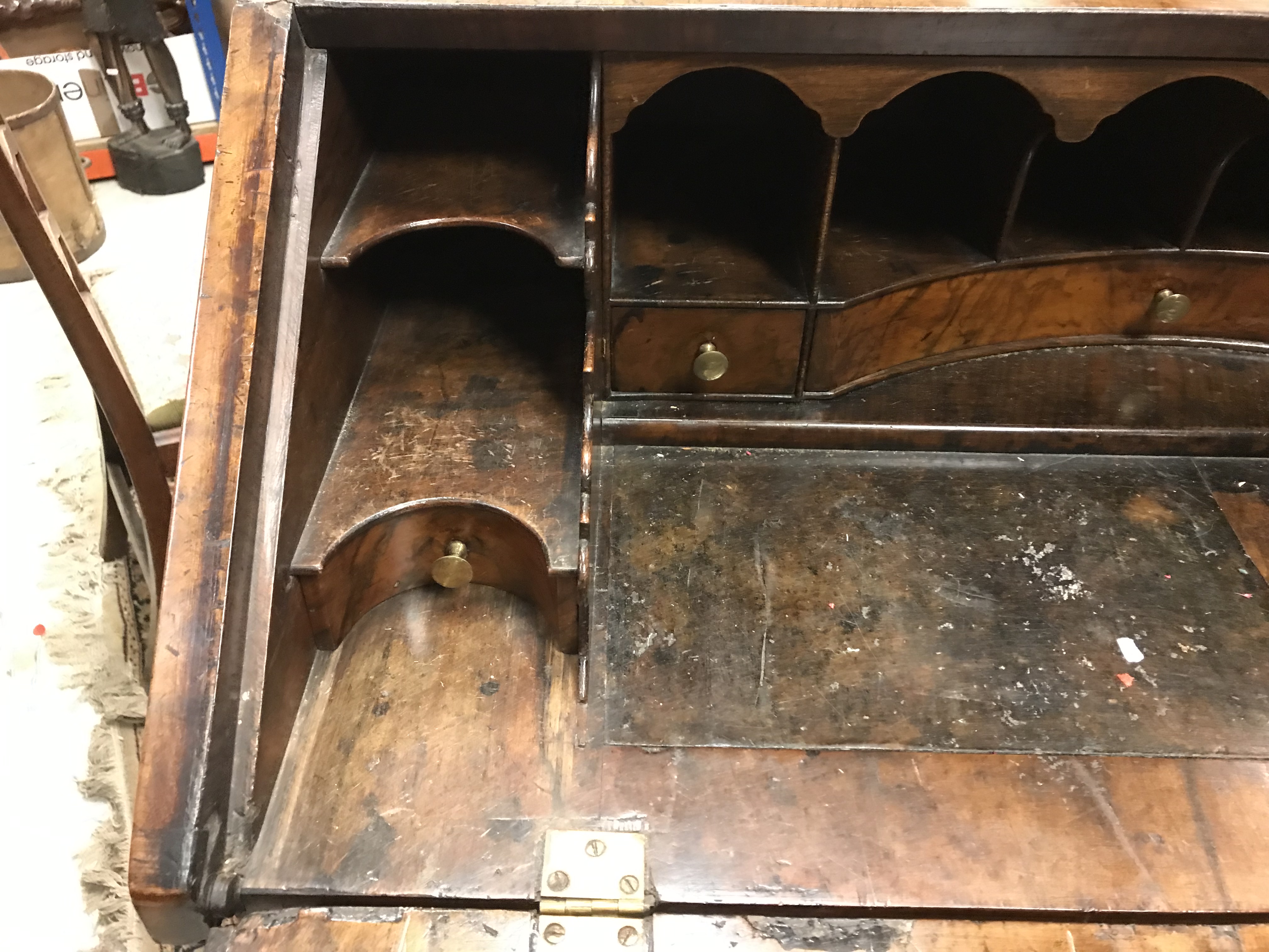 An early 18th Century walnut bureau, - Image 17 of 48