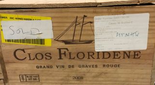 Eleven bottles Clos Floridene Grand Vin de Graves Rouge 2008 (owc)