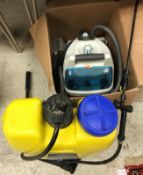 A Vax Homemaster steam cleaner (boxed) and a Dyno Cooper Pegler CP3 series 2000 knapsack sprayer