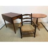 A Victorian mahogany drop leaf Pembroke table,