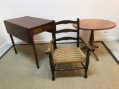 A Victorian mahogany drop leaf Pembroke table,