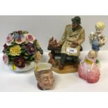 A Royal Doulton figure group "Lunchtime" (HN2485), Royal Doulton figurine "Rose" (HN1368), Royal