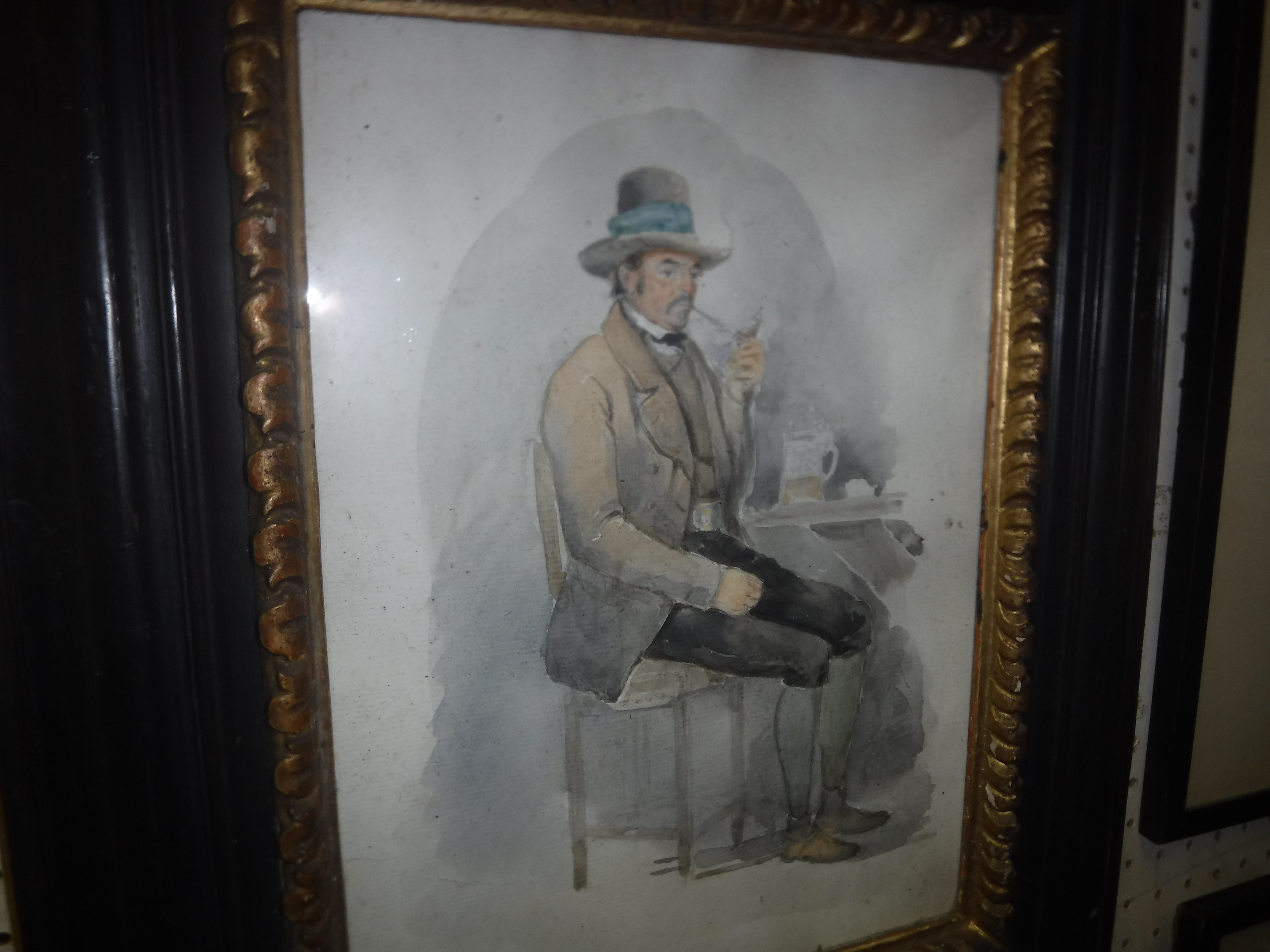 KARL SCHNORR VON CAROLSFELD “Gentleman in military jacket”, a portrait study, watercolour with - Image 2 of 3