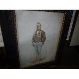 KARL SCHNORR VON CAROLSFELD “Gentleman in military jacket”, a portrait study, watercolour with