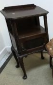 A Stag mahogany bureau with sloping fall over three short and two long drawers, 75 cm wide x 44 cm