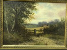 DAVIS "Rural landscape with river" oil on canvas, signed lower right together with a similar work by