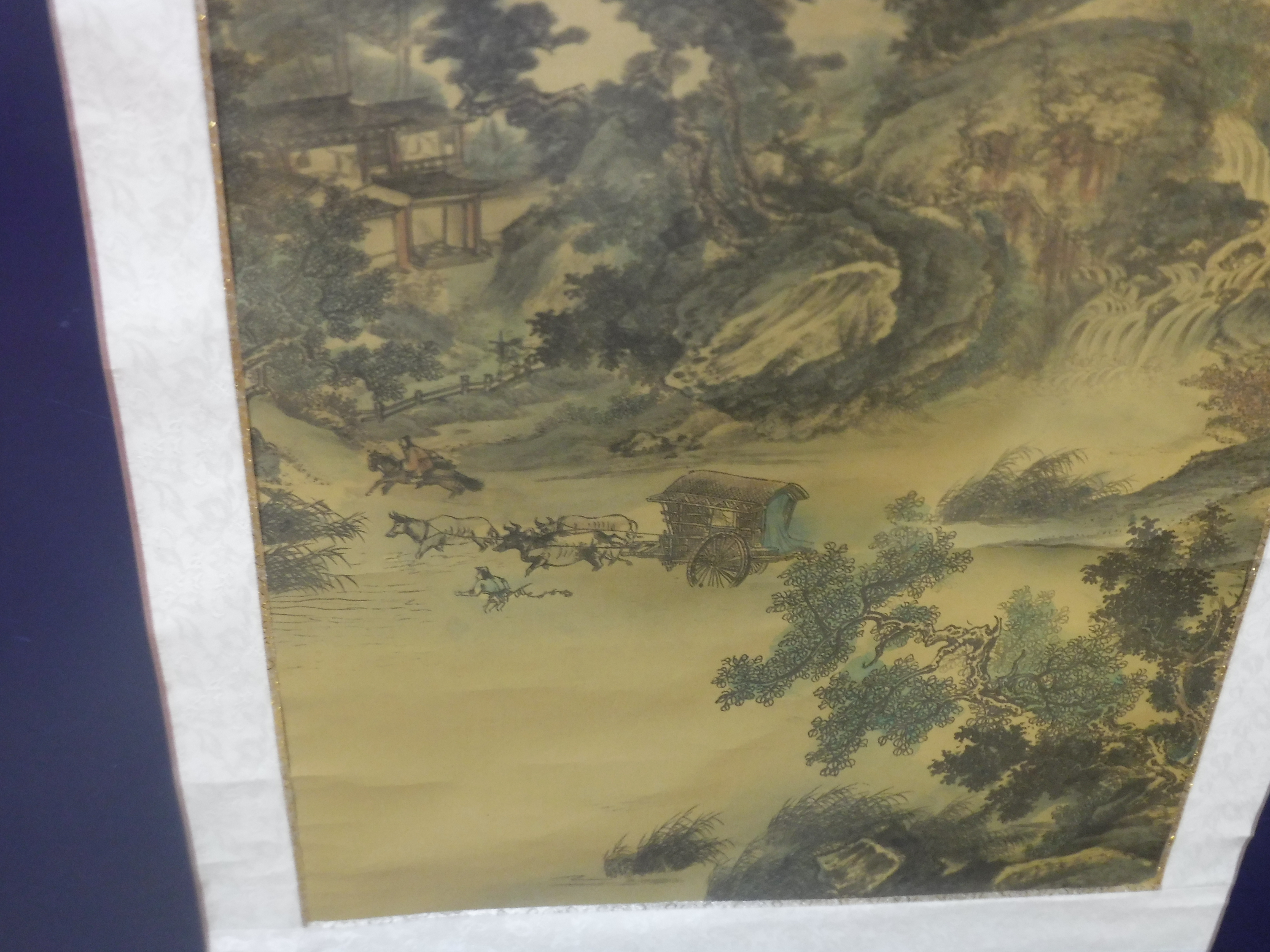 A collection of six various 20th Century Chinese scrolls depicting landscapes with blue and white - Image 26 of 30