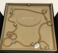 A Fope 18 carat rose gold "Flex It Solo Rope" diamond set necklace, 2.24 carat, 90 cm long,