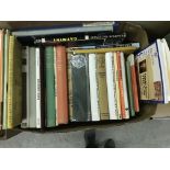 A box of books on the subject of Cats to include T S ELIOT "Old Possom's Book of Practical Cats",