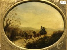 19TH CENTURY ENGLISH SCHOOL IN THE MANNER OF HENRY ALKEN OR JAMES POLLARD “Carriage with three