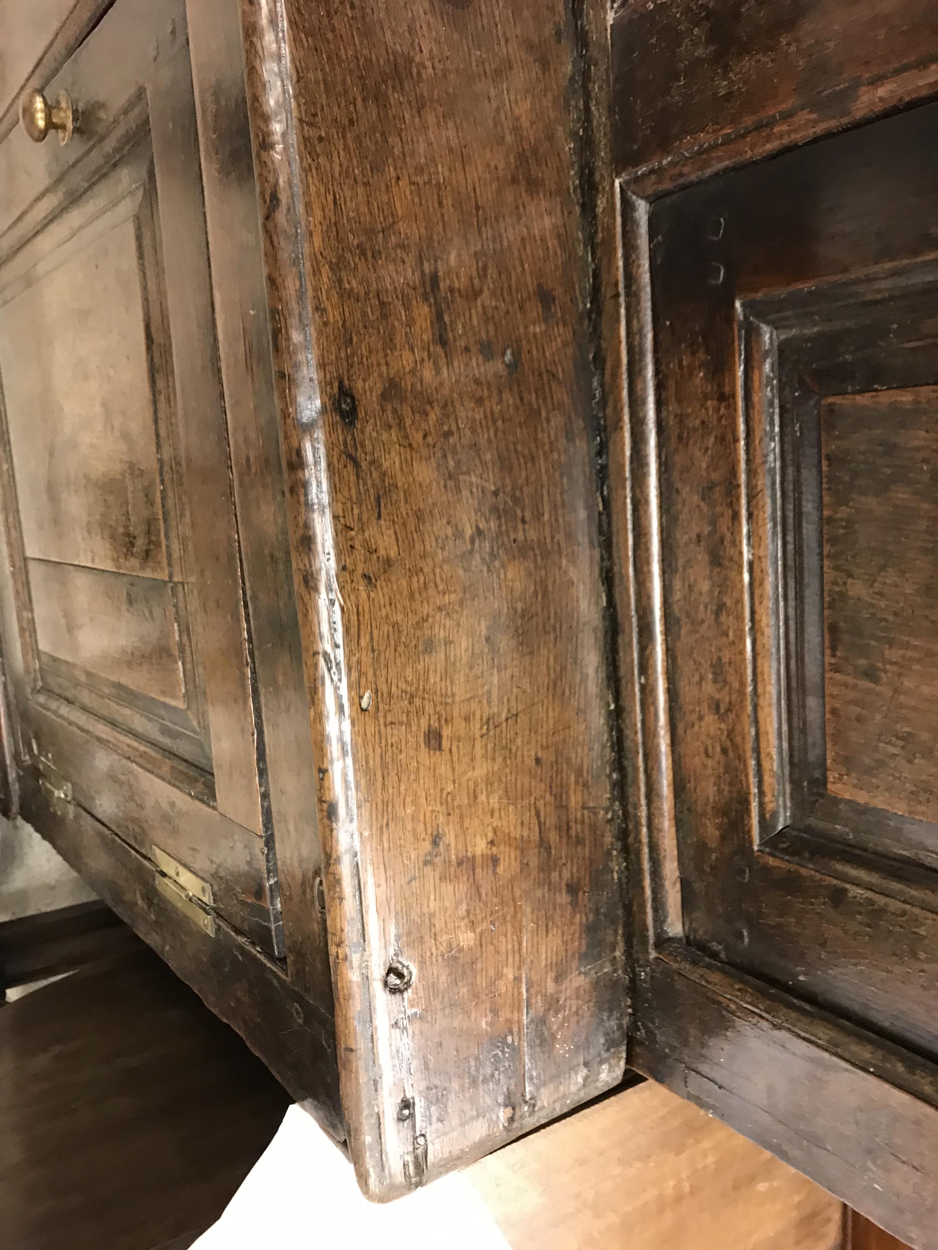 An 18th Century oak tridarn, the upper section with panelled sides and turned column supports over a - Image 31 of 48