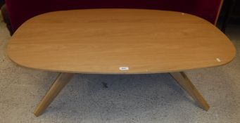 A Matthew Hilton oak "cross oval" coffee table for