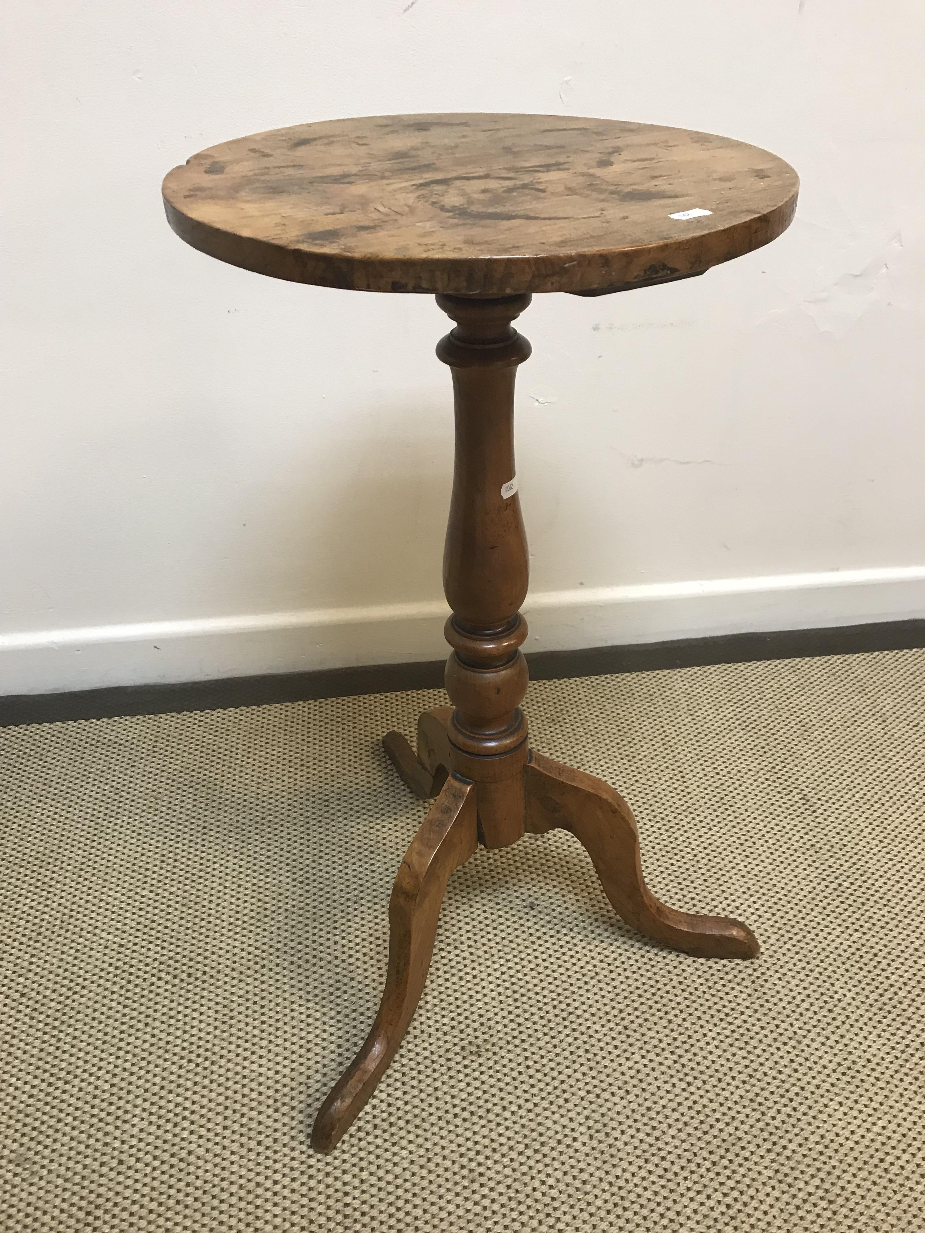 A 19th Century fruitwood occasional table the circ