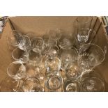 A box of assorted 19th Century and later glassware
