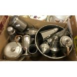 A collection of mid to late 20th Century pewter wa