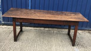 A 19th Century oak refectory style dining table, t