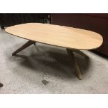 A Matthew Hilton oak "cross oval" coffee table for