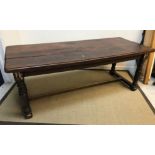 A modern mahogany refectory style dining table, th