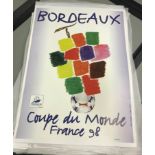 A collection of World Cup '98 football advertising posters, to include Bourdeaux, St Etienne,
