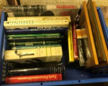 A box of books on sporting themes, mainly guns, to include "The Book of the Gun" by Harold Peterson,