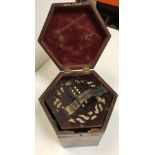A 19th Century rosewood Lachenal & Co forty-eight button concertina No'd 39113 housed in a