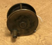 A Robertson of Glasgow brass trout fly reel 7.5 cm