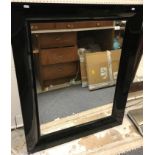 A Kartell black PVC framed Francois Ghost mirror with plain rectangular plate, designed by