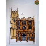 Limited edition woodcut print of Cirencester Parish Church-gifted by the artist,