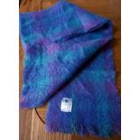 Donegal Design Mohair collection scarf in blues and mauves