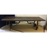 An OKA "Bowery" elm veneered dining tabl