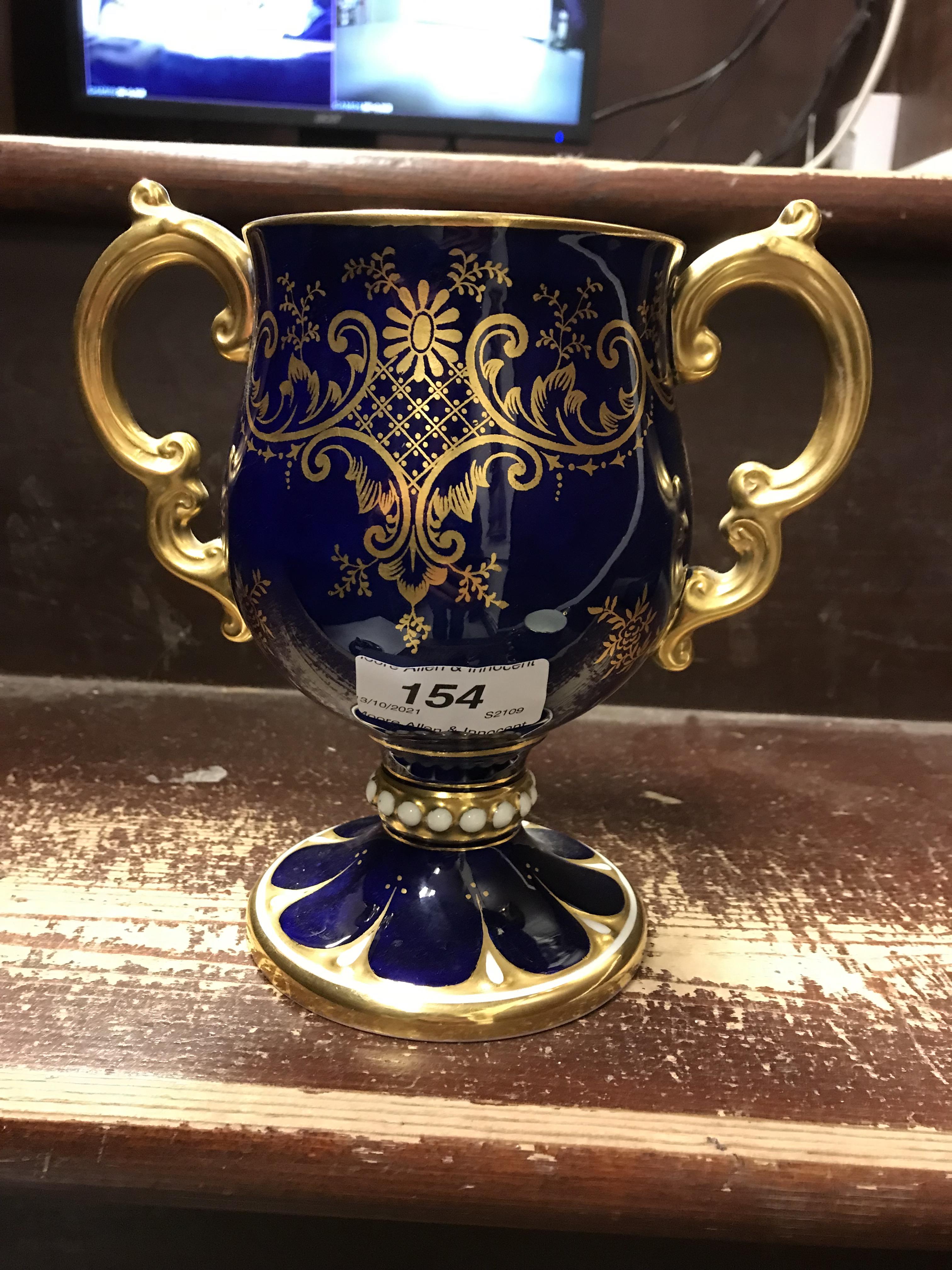 A pair of Coalport bleu royale and gilt - Image 2 of 31